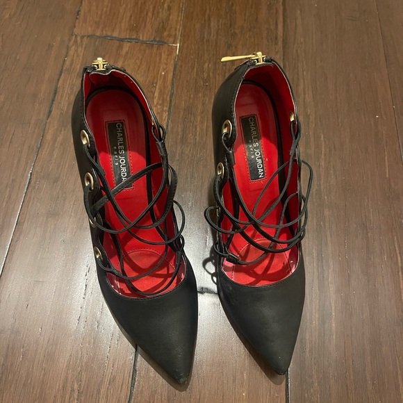Black Charles Jourdan Heels - Picture 2 of 7